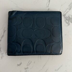 Coach Monogram Blue Wallet